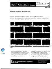 Brickwork: prevention of sulphate attack