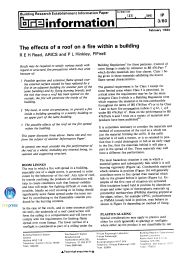 Effects of a roof on a fire within a building