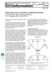 Deterioration due to corrosion in reinforced concrete