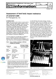 Assessment of hard body impact resistance of external walls