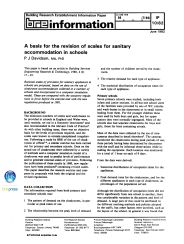 Basis for the revision of scales for sanitary accommodation in schools