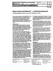 Wood cement particleboard - a technical assessment