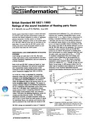 British Standard BS 5821:1980 - ratings of the sound insulation of floating party floors