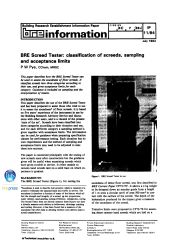 BRE screed tester: classification of screeds, sampling and acceptance limits