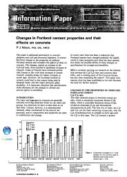 Changes in Portland cement properties and their effects on concrete