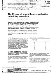 U-value of ground floors: application to Building Regulations