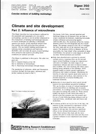 Climate and site development: Part 2: Influence of microclimate