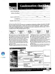 Condensation checklist