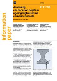 Assessing carbonation depth in ageing high alumina cement concrete