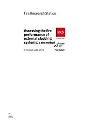 Assessing the fire performance of external cladding systems: a test method