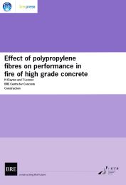 Effect of polypropylene fibres on performance in fire of high grade concrete