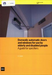 Domestic automatic doors and windows for use by elderly and disabled people: a guide for specifiers