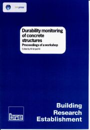 Durability monitoring of concrete structures: proceedings of a workshop