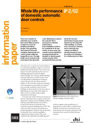 Whole life performance of domestic automatic door controls