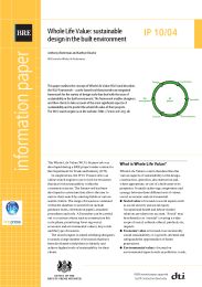 Whole life value: sustainable design in the built environment