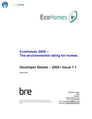 EcoHomes 2005 - the environmental rating for homes. Developer sheets. Issue 1.1. (Superseded by 2006 edition)