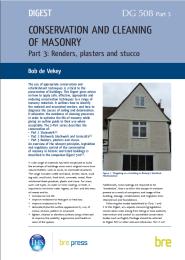 Conservation and cleaning of masonry. Part 3: renders, plasters and stucco