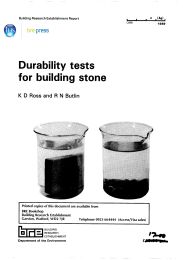 Durability tests for building stone