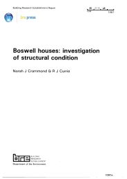 Boswell houses: investigation of structural condition