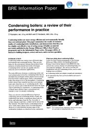 Condensing boilers: a review of their performance in practice