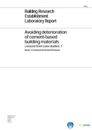 Avoiding deterioration of cement-based building materials. Lessons from case studies: 1