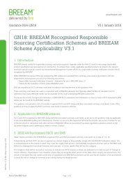 BREEAM recognised responsible sourcing certification schemes and BREEAM scheme applicability V3.1