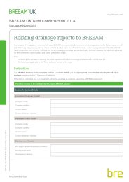 BREEAM UK new construction 2014 - relating drainage reports to BREEAM