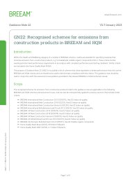 BREEAM and HQM recognised schemes for emissions from construction products