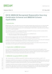 BREEAM recognised responsible sourcing certification schemes and BREEAM scheme applicability