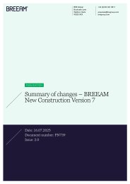 Summary of changes – BREEAM new construction version 7