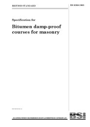 Specification for bitumen damp-proof courses for masonry