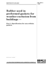 Rubber used in preformed gaskets for weather exclusion from buildings. Specification for non-cellular gaskets