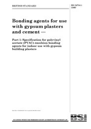 Bonding agents for use with gypsum plasters and cement. Specification for polyvinyl acetate (PVAC) emulsion bonding agents for indoor use with gypsum building plasters