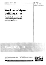 Workmanship on building sites. Code of practice for above ground drainage and sanitary appliances (Withdrawn)
