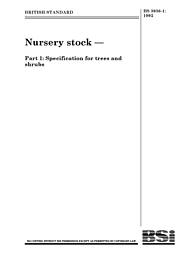 Nursery stock. Specification for trees and shrubs