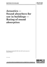 Acoustics - Sound absorbers for use in buildings - Rating of sound absorption