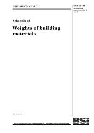 Schedule of weights of building materials (AMD 105) (AMD 344) (Withdrawn)