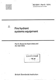 Specification for fire hydrant systems equipment. Specification for boxes for foam inlets and dry riser inlets (AMD 5505)