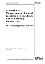 Acoustics - Measurement of sound insulation in buildings and of building elements. Field measurements of airborne sound insulation between rooms (Withdrawn)