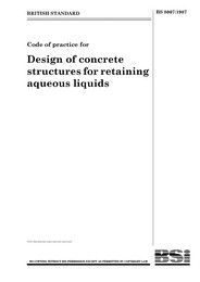 Code of practice for design of concrete structures for retaining aqueous liquids (Withdrawn)