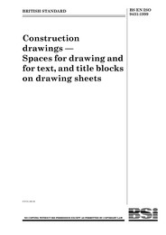 Construction drawings - spaces for drawing and for text, and title blocks on drawing sheets