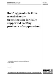 Roofing products from metal sheet - Specification for fully supported roofing products of copper sheet