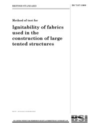 Method of test for ignitability of fabrics used in the construction of large tented structures