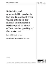 Suitability of non-metallic products for use in contact with water intended for human consumption with regard to their effect on the quality of water. Methods of test. Appearance of water (+A1:2014)