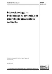 Biotechnology - performance criteria for microbiological safety cabinets