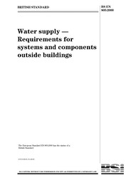 Water supply - Requirements for systems and components outside buildings (Withdrawn)