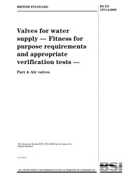 Valves for water supply - Fitness for purpose requirements and appropriate verification tests. Air valves