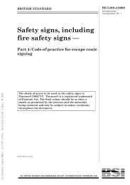 Safety signs, including fire safety signs. Code of practice for escape route signing (AMD Corrigendum 12082) (Withdrawn)