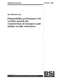 Specification for flammability performance for textiles used in the construction of marquees and similar textile structures