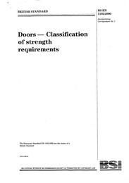 Doors - Classification of strength requirements (incorporating corrigendum No. 1)